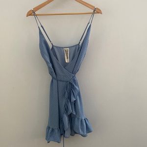 Free people ruffle wrap mini dress